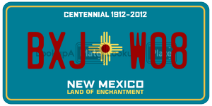 BXJW08 license plate in New Mexico