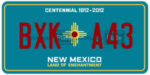 BXKA43  license plate in NM