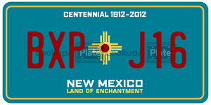 BXPJ16 license plate in New Mexico