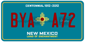 BYAA72  license plate in NM