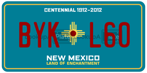 BYKL60 license plate in New Mexico