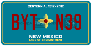 BYTN39 license plate in New Mexico