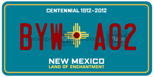 BYWA02  license plate in NM