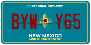 BYWY65 license plate in New Mexico