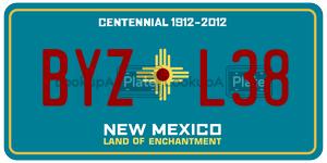 BYZL38  license plate in NM