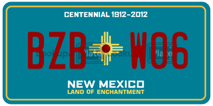 BZBW06 license plate in New Mexico