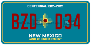BZDD34  license plate in NM