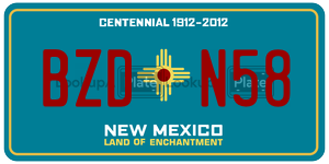 BZDN58  license plate in NM