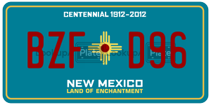 BZFD96  license plate in NM