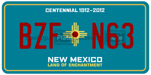 BZFN63 license plate in New Mexico