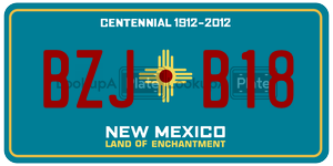BZJB18  license plate in NM