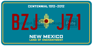 BZJJ71  license plate in NM