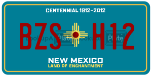 BZSH12  license plate in NM
