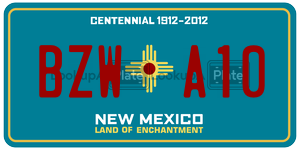 BZWA10  license plate in NM