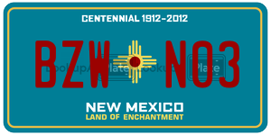 BZWN03  license plate in NM