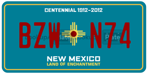 BZWN74  license plate in NM