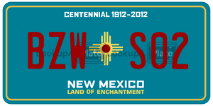 BZWS02 license plate in New Mexico