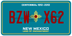 BZWX62 license plate in New Mexico