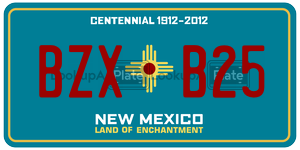 BZXB25 license plate in New Mexico
