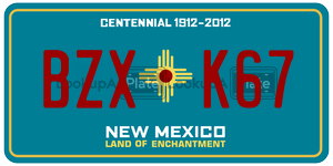 BZXK67  license plate in NM