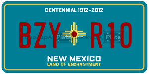 BZYR10 license plate in New Mexico