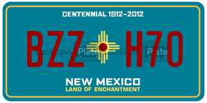 BZZH70 license plate in New Mexico