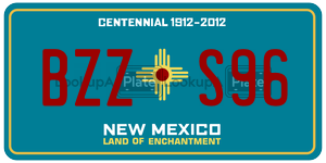 BZZS96  license plate in NM