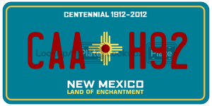CAAH92 license plate in New Mexico