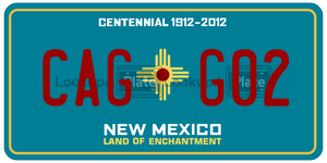 CAGG02 license plate in New Mexico