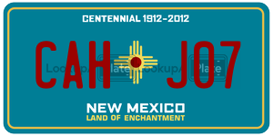 CAHJ07  license plate in NM