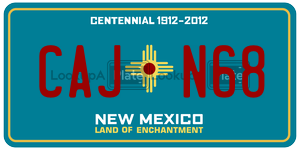 CAJN68  license plate in NM