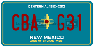 CBAG31 license plate in New Mexico