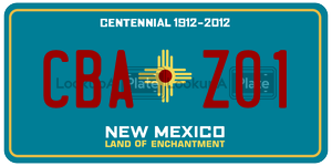 CBAZ01 license plate in New Mexico