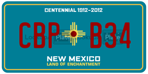 CBPB34  license plate in NM