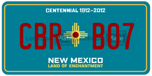 CBRB07 license plate in New Mexico