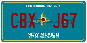 CBXJ67  license plate in NM
