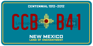 CCBB41 license plate in New Mexico