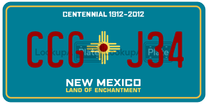CCGJ34 license plate in New Mexico