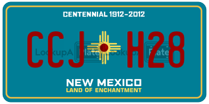CCJH28 license plate in New Mexico