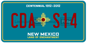 CDAS14  license plate in NM