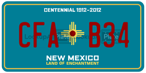 CFAB34  license plate in NM