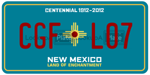 CGFL07  license plate in NM