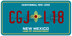 CGJL18  license plate in NM