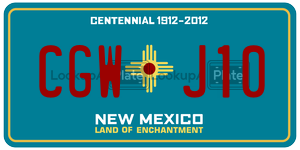CGWJ10  license plate in NM
