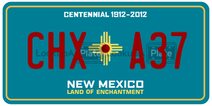 CHXA37 license plate in New Mexico