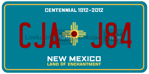 CJAJ84  license plate in NM