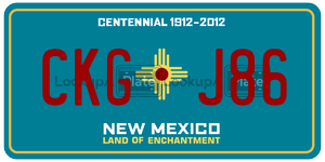 CKGJ86  license plate in NM