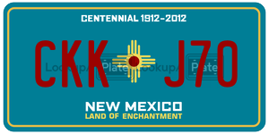 CKKJ70  license plate in NM