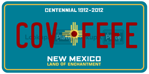 COVFEFE  license plate in NM