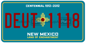 DEUT1118  license plate in NM